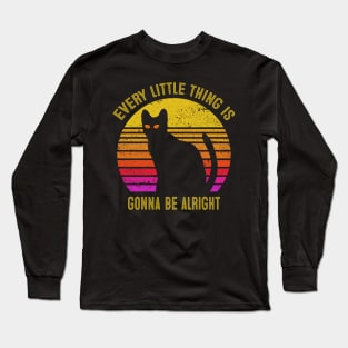 Cat Retro Be Alright Long Sleeve T-Shirt